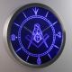 Freemasonry Ornate LED Neon Wall Clock