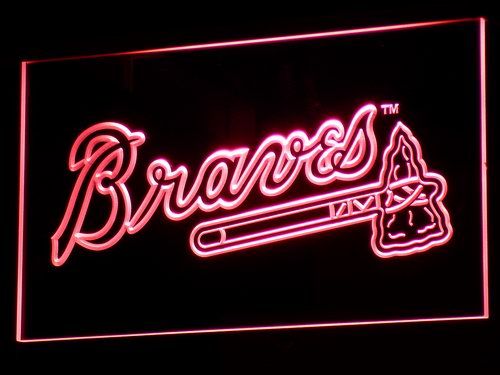 Baseball Club Atlanta League Hawks LED Neon Sign - White + Green