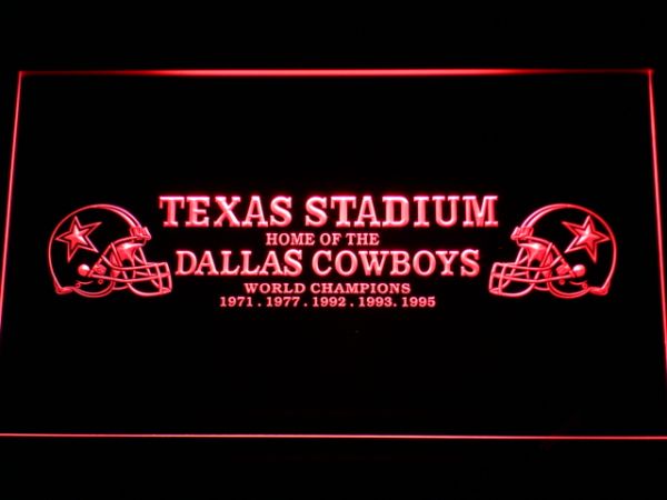 Dallas Cowboys Texas Stadium World Champions LED Neon Sign - Legacy Edition