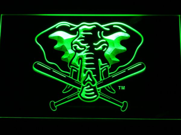 19 x 30 Oakland Athletics Elephant Logo Green Rectangle Starter