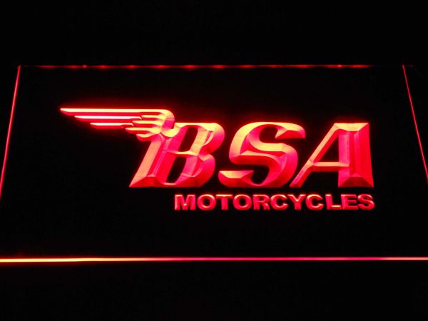 BSA Motorcycles LED neon Clock  engraved on Acrylic 