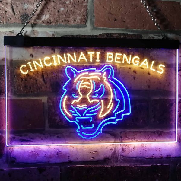 Cincinnati Bengals 20"x16" Neon Light Sign Lamp HD Vivid