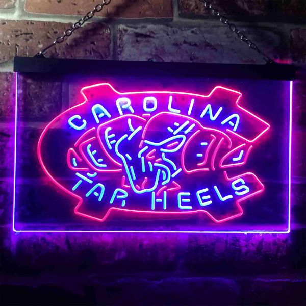 North Carolina Tar Heels Mascot - Round Slimline Lighted Wall Sign