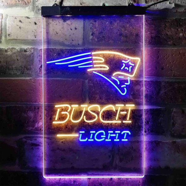 New Busch Beer New England Patriots Neon Light Sign 17"x14" 