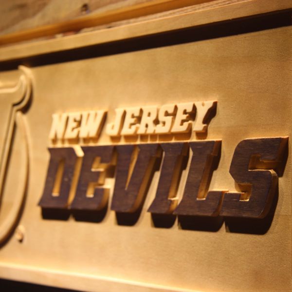 New Jersey Devils Wood Sign