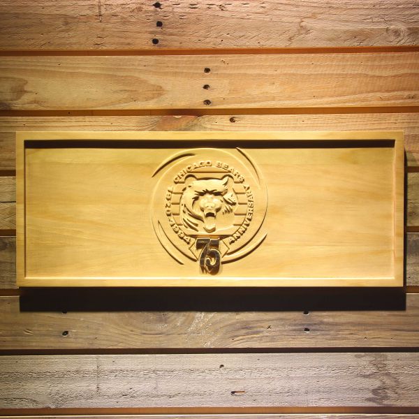 Chicago Bears 75th Anniversary Logo Wood Sign - Legacy Edition