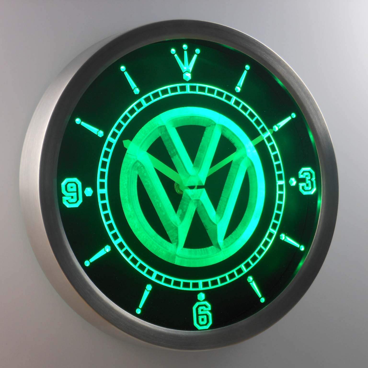 NEON CLOCK SINGLE【VOLKS WAGEN-BLUE Automotive Neon Wall Clocks