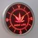 High Life Leaf LED Neon Wall Clock