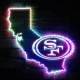 San Francisco 49ers State Map RGB LED Sign