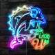 Miami Dolphins Fins Up RGB LED Sign