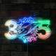 Miami Dolphins Sunburst 305 Area Code RGB LED Sign