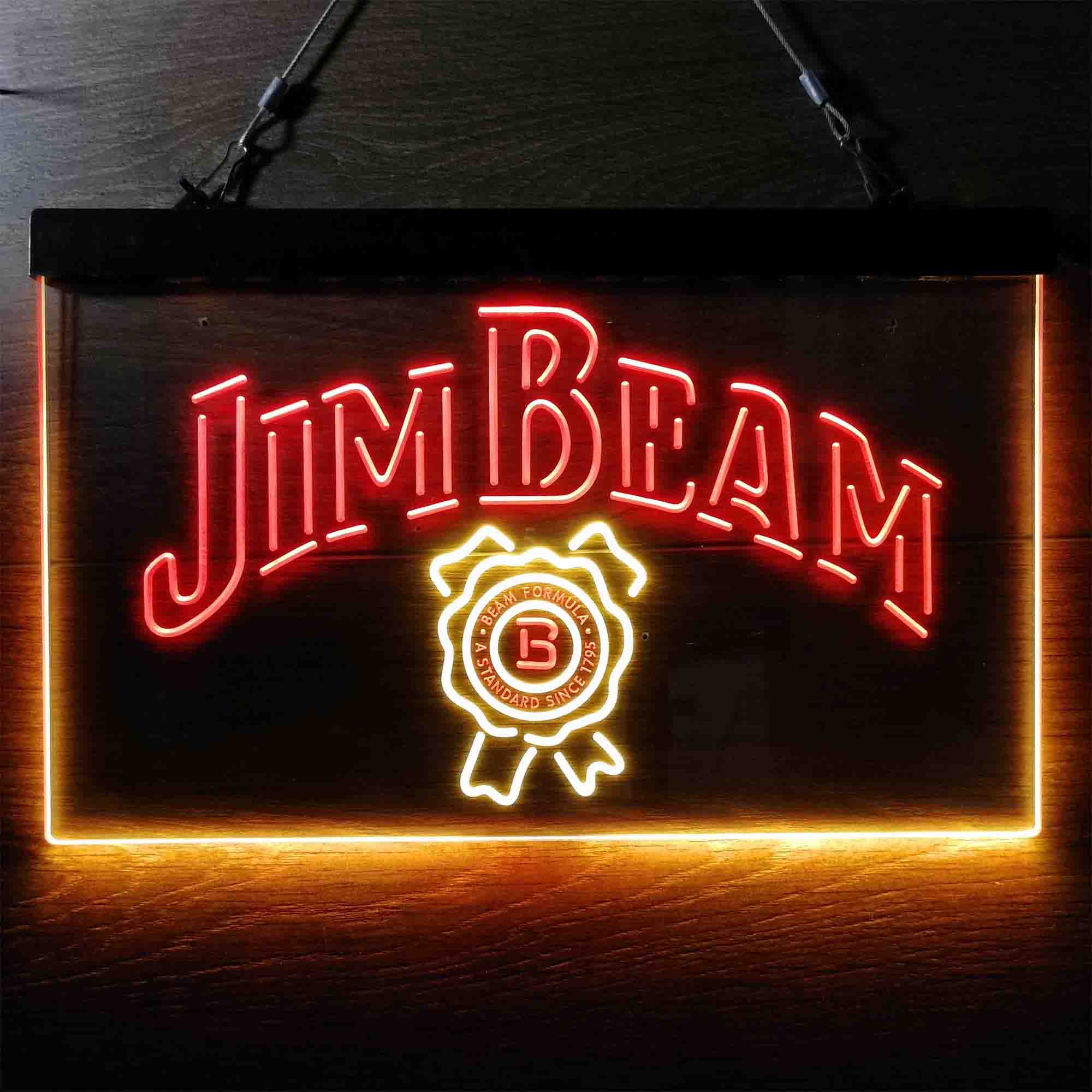 Pattern 1 Hub Bar Display Advertising Neon Sign Jim Beam 