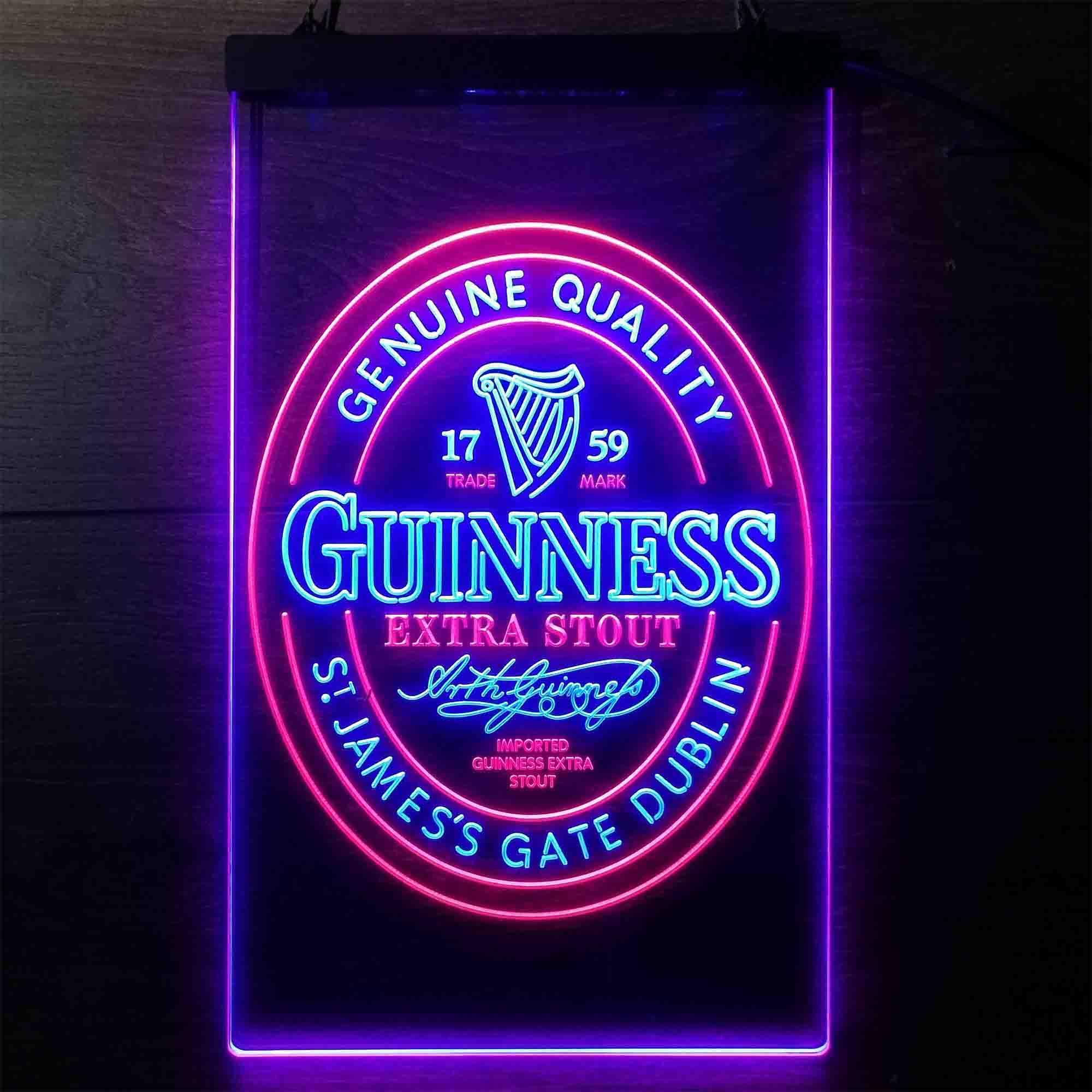 Guinness Beer Dublin Ireland Bar LED Neon Sign 3D Light 7 Color US Shipper 