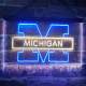 Michigan Wolverines Logo 1 Neon-Like LED Sign