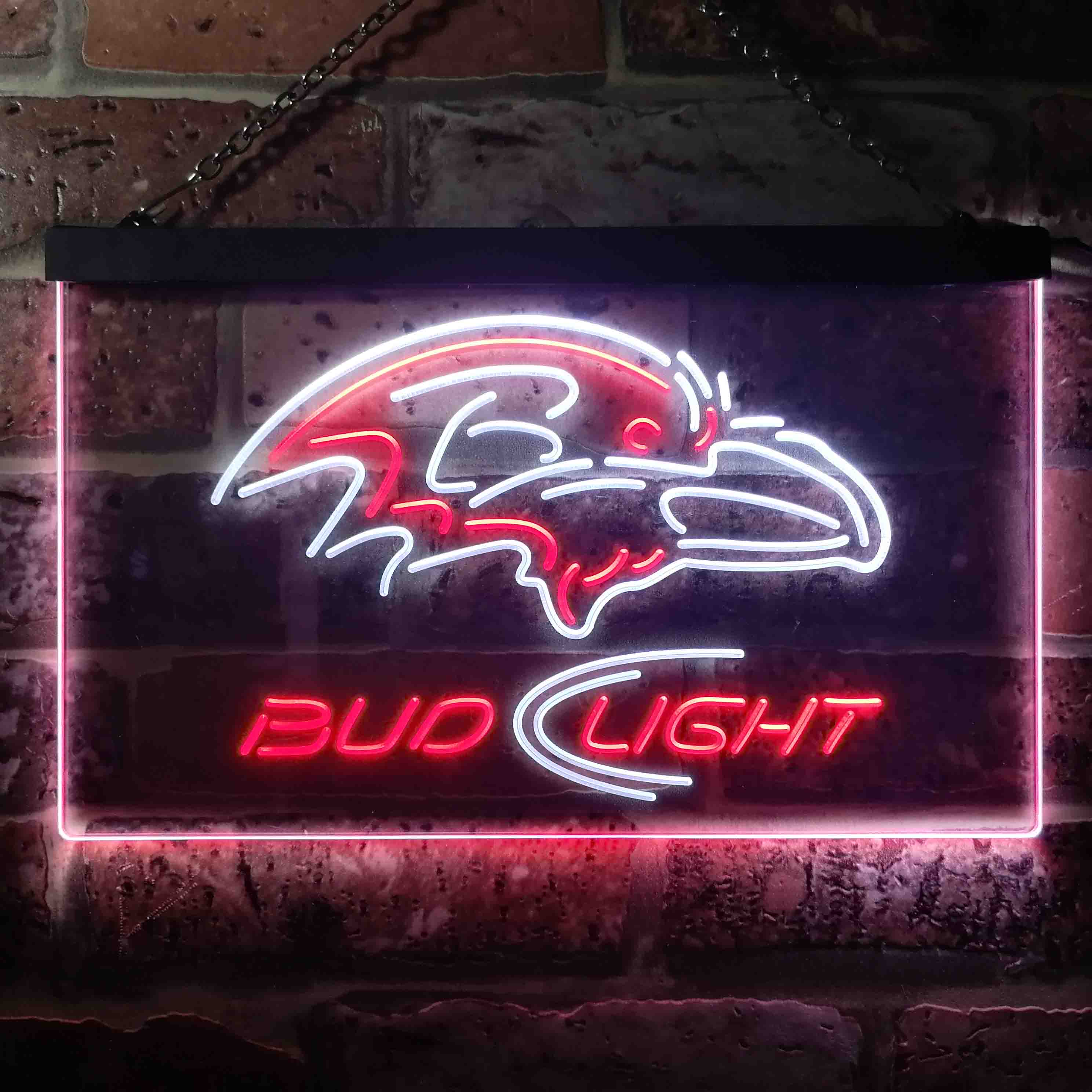 bud light ravens neon sign