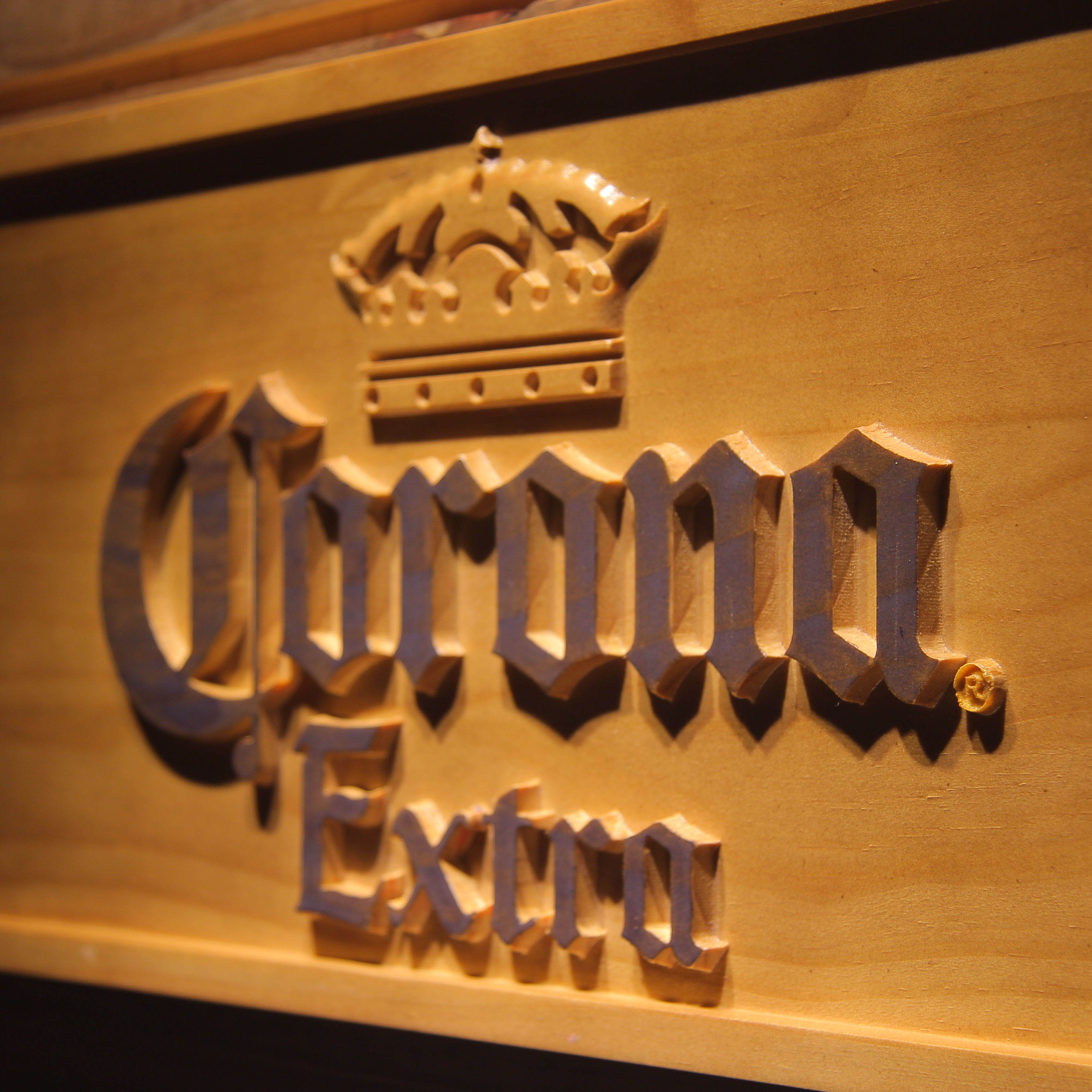Corona Extra Wood Sign SafeSpecial LED Signs