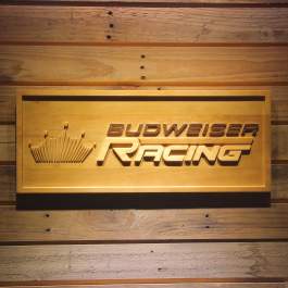 Budweiser Racing Wood Sign SafeSpecial LED Signs