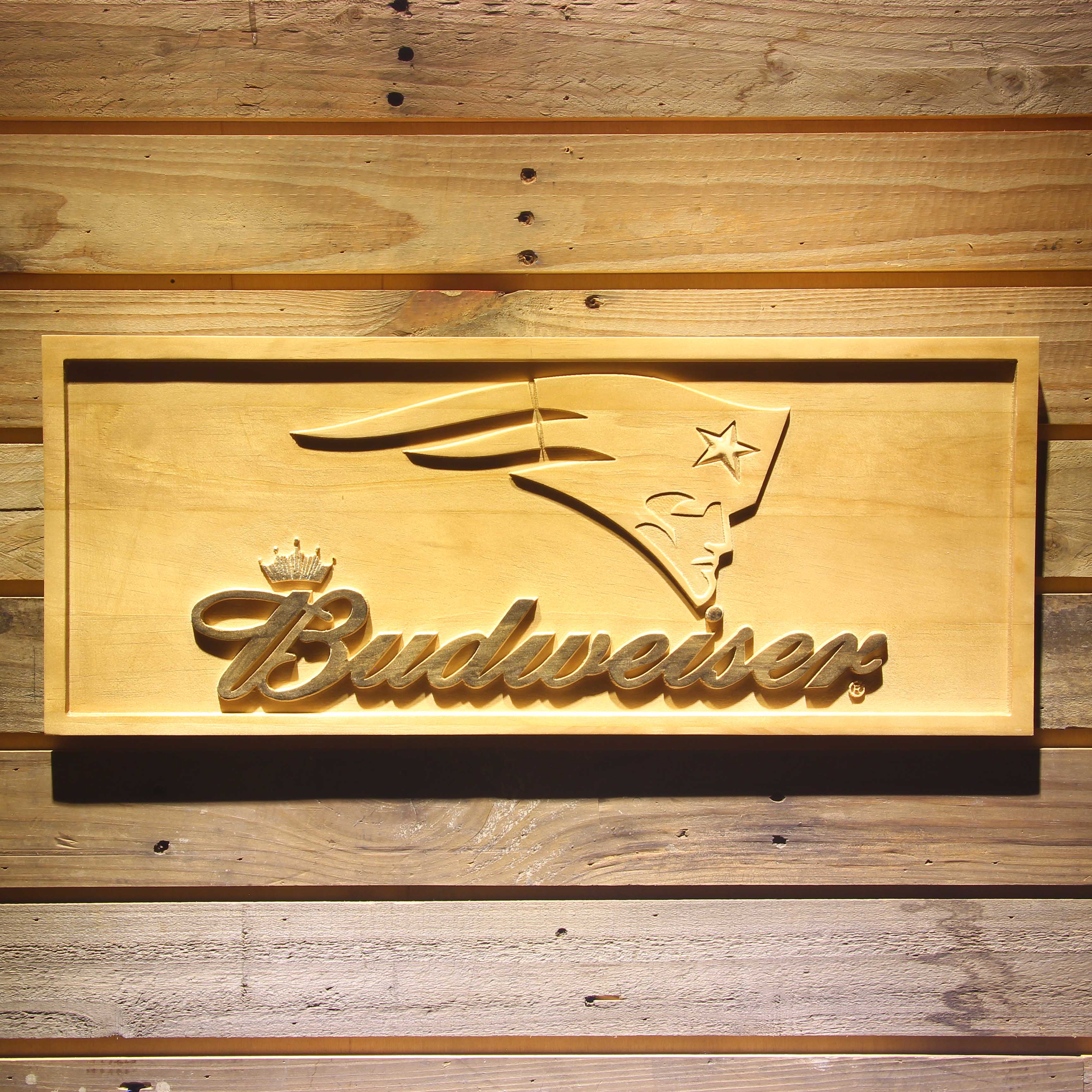 budweiser wood sign